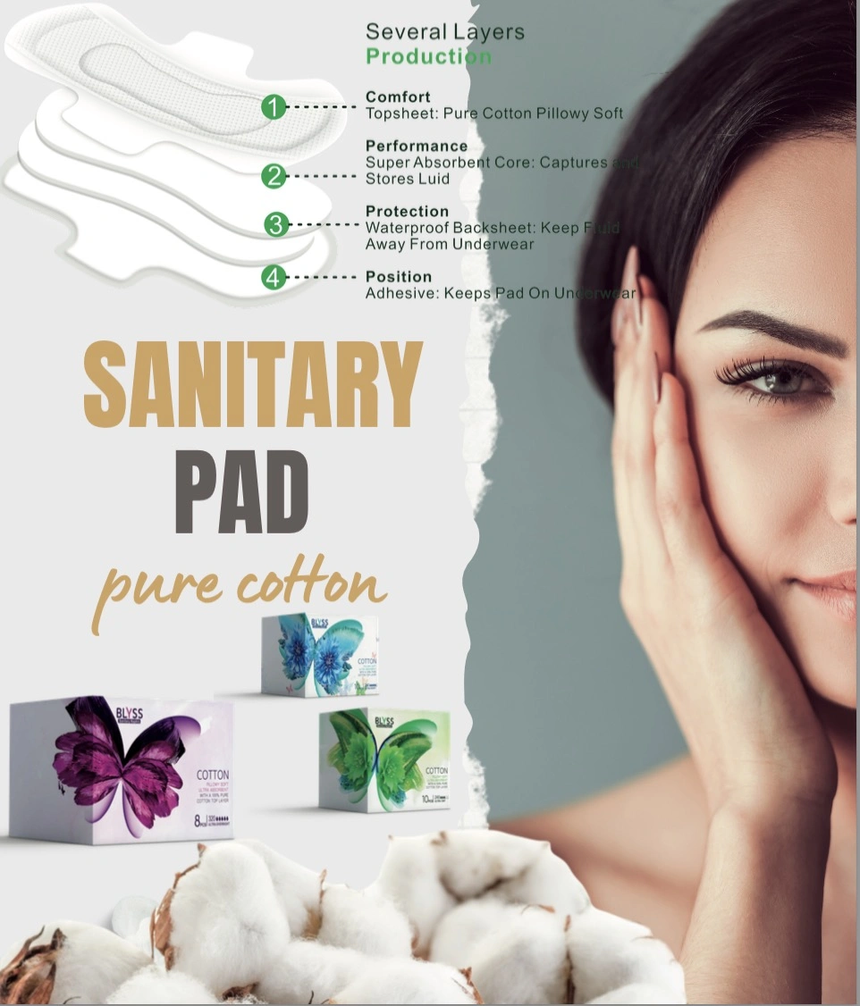 Biodegradable Sanitary Pads Disposasble Natural Organic Cotton Sanitary Napkin