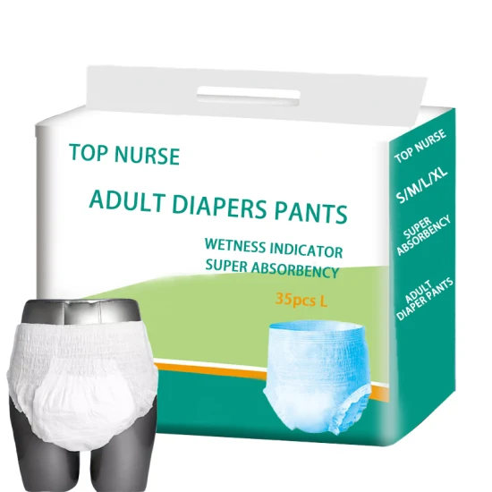 Disposable and Fluff Pulp Material Adult Pull up Pants Diaper in China