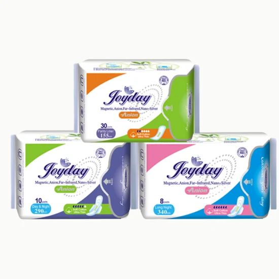 OEM Feminine Hygiene Product Sanitary Pad Anion with Wings Made in China